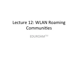 Lecture 12: WLAN