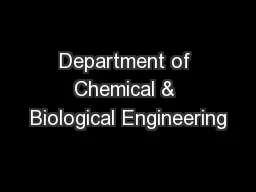 Department of Chemical & Biological Engineering