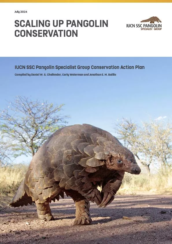 SCALING UP PANGOLIN CONSERVATIONIUCN SSC Pangolin Specialist Group Con