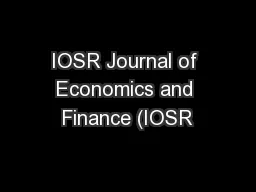 IOSR Journal of Economics and Finance (IOSR