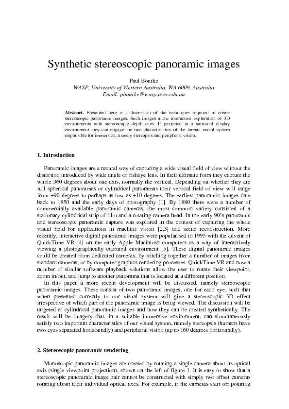 2. Stereoscopic panoramic rendering  Monoscopic panoramic images are c