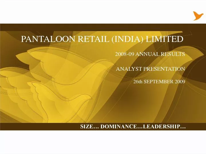 PANTALOON RETAIL (INDIA) LIMITED