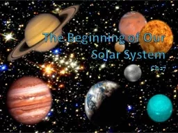 The Beginning of Our Solar System