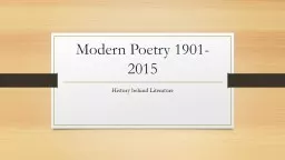 Modern Poetry 1901-2015