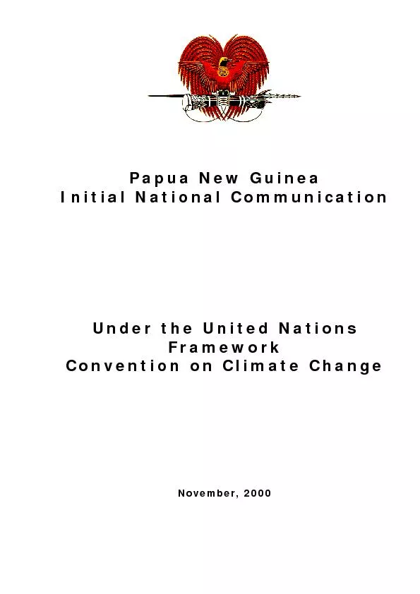 Papua New GuineaInitial National CommunicationUnder the United Nations