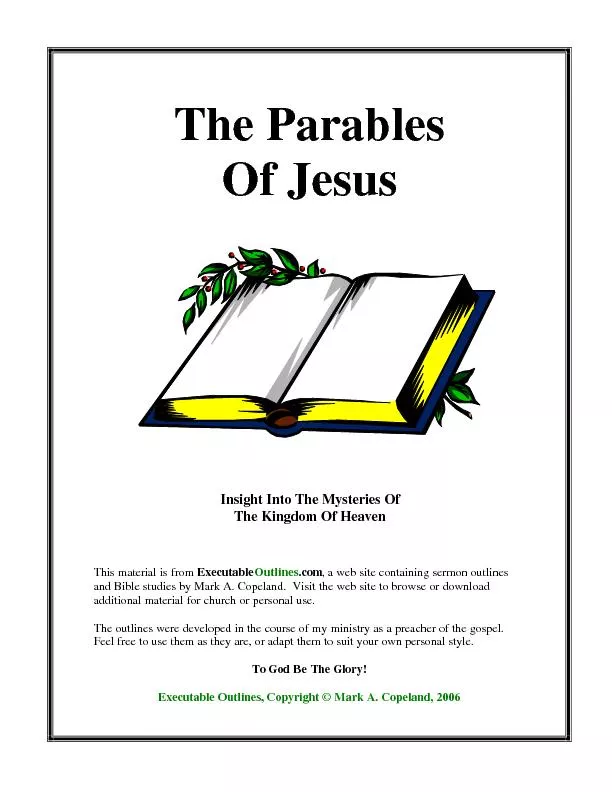 The Parables Of Jesus