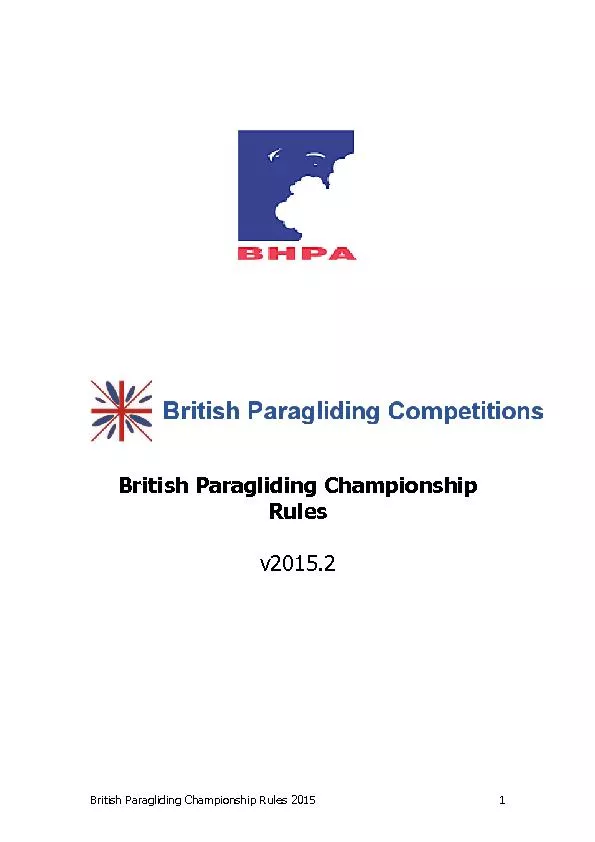 British Paragliding Championship Rules