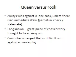 Queen versus rook