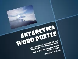 Antarctica Word Puzzle