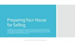 Preparing Your House for Selling