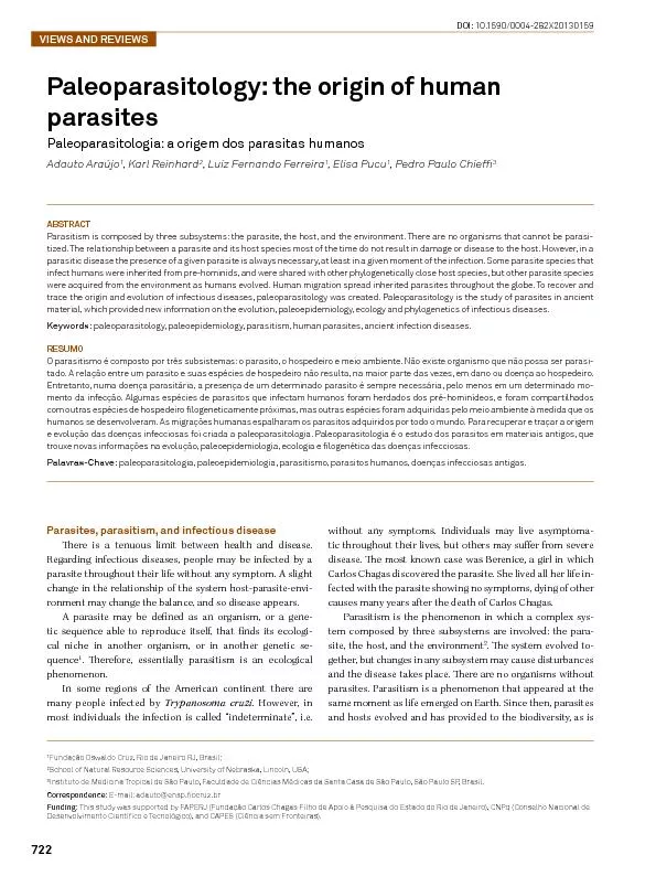 Paleoparasitology: the origin of human parasitesPaleoparasitologia: a