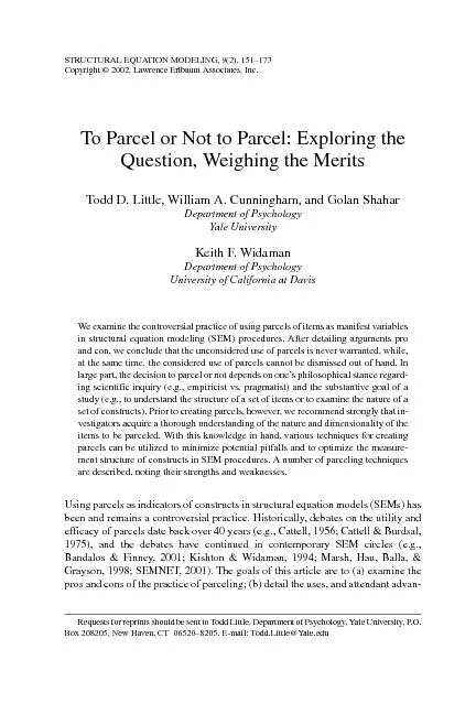 To Parcel or Not to Parcel: Exploring theQuestion, Weighing the Merits