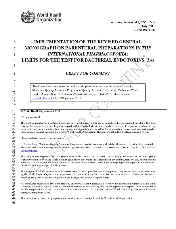 Working document QAS/13.539  July 2013  RESTRICTED