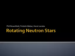 Rotating Neutron Stars