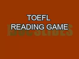 TOEFL READING GAME