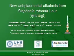 New antiplasmodial alkaloids from