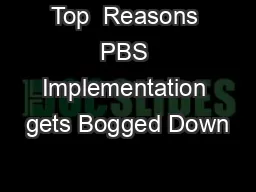 Top  Reasons PBS Implementation gets Bogged Down