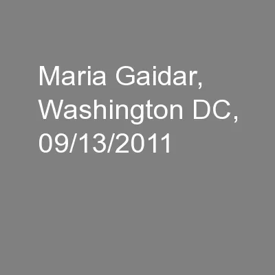 Maria Gaidar, Washington DC, 09/13/2011