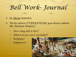 Bell Work- Journal