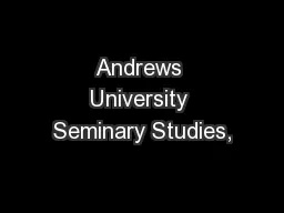 Andrews University Seminary Studies,