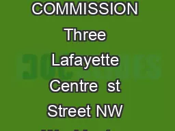 US COMMODITY FUTURES TRADING COMMISSION Three Lafayette Centre  st Street NW Washington DC  Telephone    Facsimile    gbarnettcftc