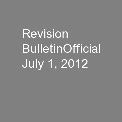 Revision BulletinOfficial July 1, 2012