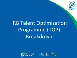 IRB Talent Optimization Programme (TOP)