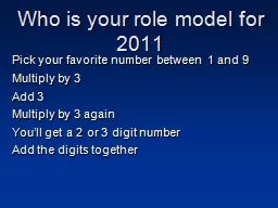 Who is your role model for 2011