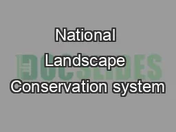 National Landscape Conservation system