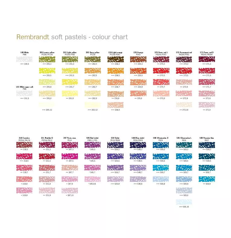 softpastels - colour chart