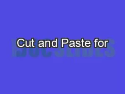 Cut and Paste for