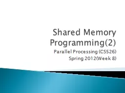 Shared Memory Programming(2)