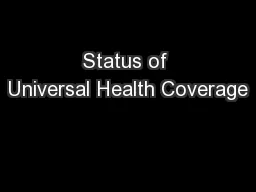 Status of Universal Health Coverage
