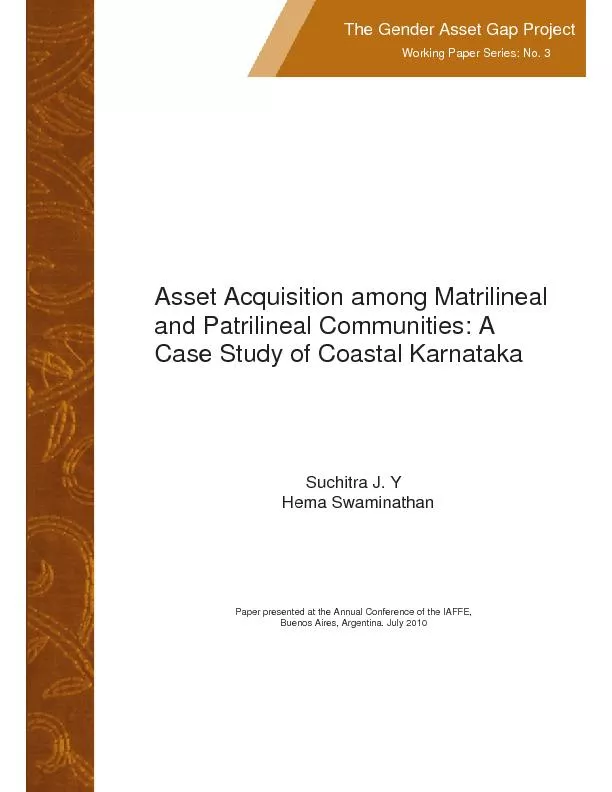 Working Paper Series: No. 3Case Study of Coastal Karnataka   Hema Swam