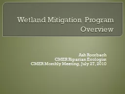 Wetland Mitigation Program Overview