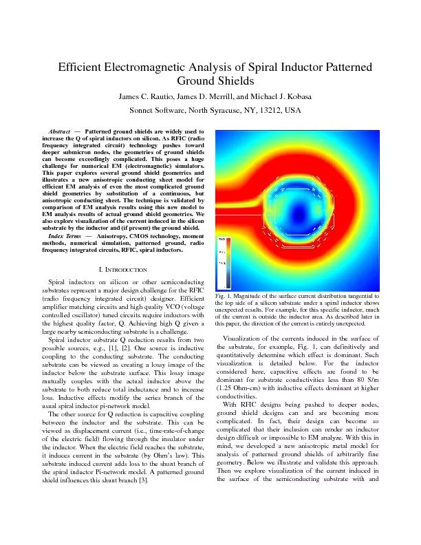 Efficient Electromagnetic Analysis of Spiral Inductor Patterned James