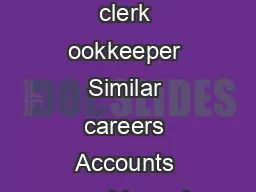 Copyright FSP  Job profile Bookkeeping Similar job titles Accounts clerk Finance clerk