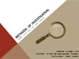 Methods of Investigation: