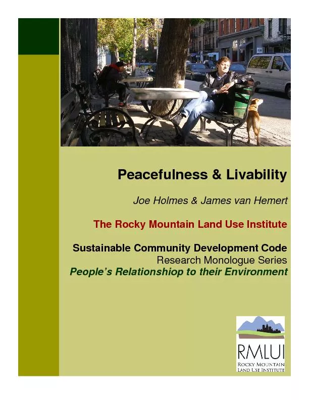 Joe Holmes and The Sustainable Community Development Code, an initiati