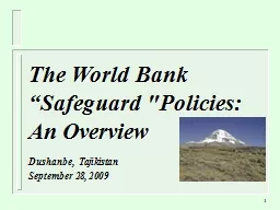 1 The World Bank “Safeguard 