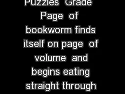Home  Puzzles in Education  Hands On Puzzles  Grade   Page  of  bookworm finds itself