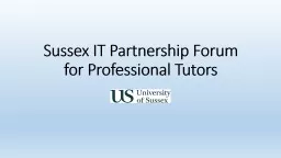 Sussex IT Partnership Forum for Professional Tutors