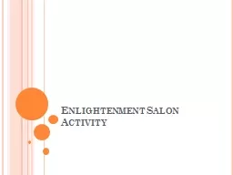 Enlightenment Salon Activity
