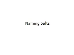 Naming Salts