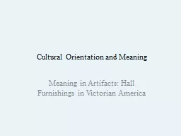 Cultural Orientation and Meaning