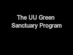 The UU Green Sanctuary Program