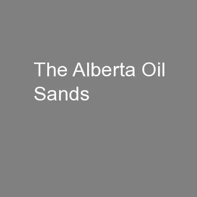 The Alberta Oil Sands