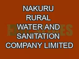 NAKURU RURAL WATER AND SANITATION COMPANY LIMITED