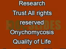 English USAONYCHO short version ONYCHO   Mapi Research Trust All rights reserved Onychomycosis