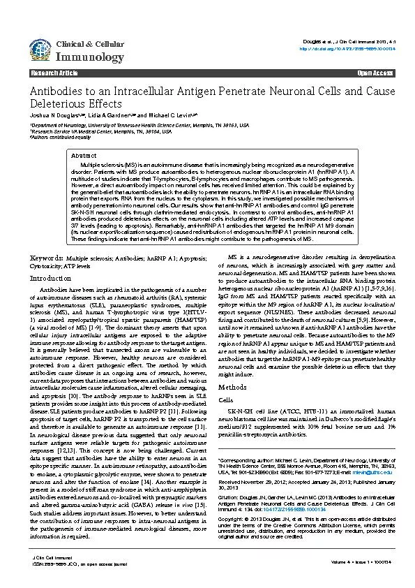 Research ArticleOpen AccessDouglas J Clin Cell Immunol 2013, 4:1
...